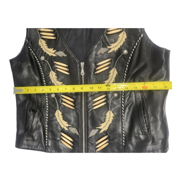 Tribe America Embelished Leather Vest SZ 8 RARE - Picture 11 of 16